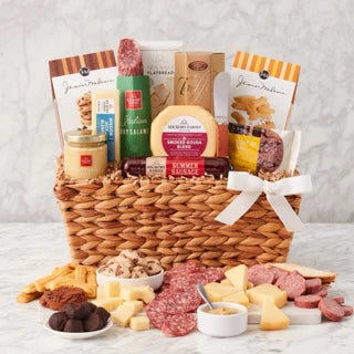 Gourmet Charcuterie: Meat & Cheese Snack Gift Basket
